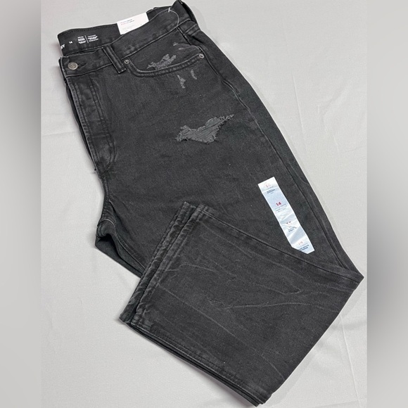 Old Navy Denim - Old Navy Slouchy Straight High Rise Black Jeans Size 14 . NWT